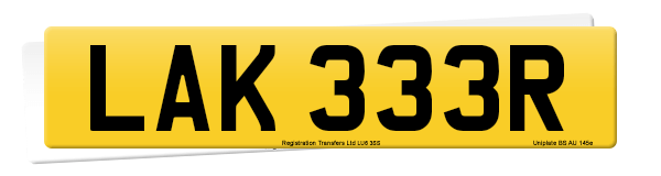 Registration number LAK 333R